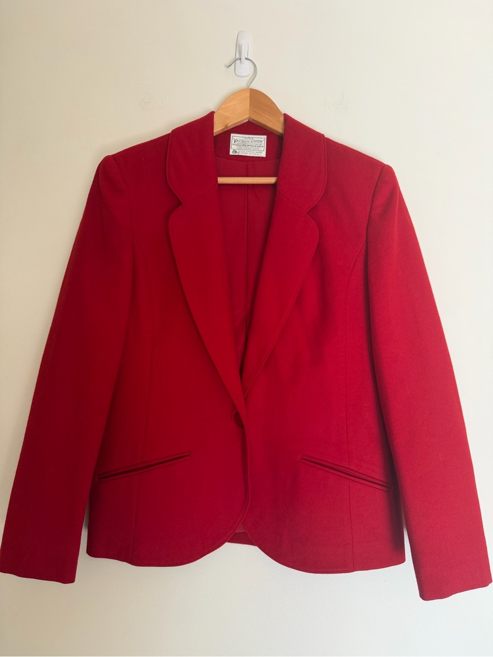 Pendleton Vintage Classic Red Women's Wool Blazer Jacket Size 8
